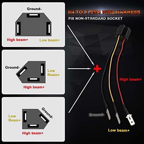 OVOTOR 5x7 7x6 LED Headlights 55W H6054, Triple Arrow DRL Turn Signal