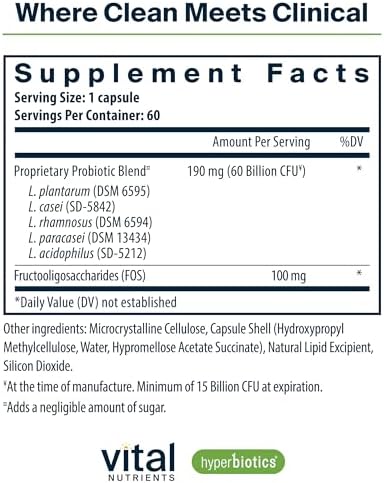 Vital Nutrients Prebiotic & Probiotic, 60 Vegan Capsules
