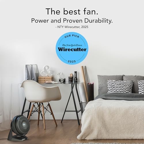 Vornado 630 Medium Air Circulator Fan, 3 Speed, Adjustable Tilt, Black | Whole Room Air Circulator, Floor Fan for Bedroom, Office, Home, 9 in
