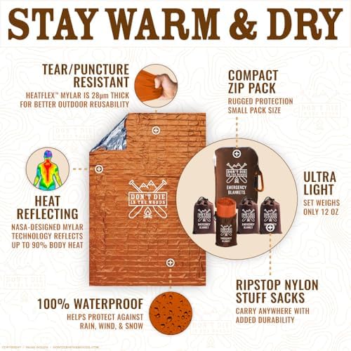 Don’t Die in The Woods – World’s Toughest Emergency Blankets [Camo]
