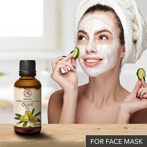 Olive Oil Extra Virgin 1.7 Fl Oz - 100% Pure Unrefined - Best for Hair - Skin - Nails - Lips - Face - Body - Scalp - Great for Beauty - Massage Oil