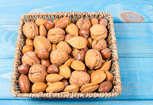 Anna and Sarah Premium Mixed Nuts in Shell, 4 Pound Bag, California Jumbo Chandler Walnuts, Georgia Extra Large Pecans, California Almonds