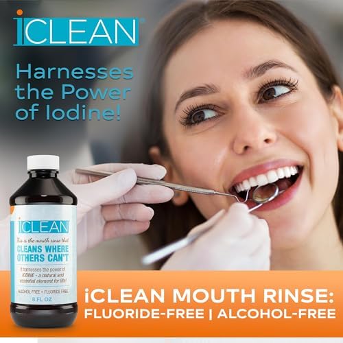 Mouthwash - Fluoride & Alcohol-Free Rinse | Harness The Power of Iodine | Molecular Iodine Mouth Rinse for Clean Oral Care | Gargle for Bad Breath &