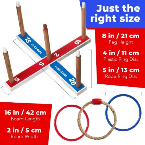 Elite Sportz Ring Toss Games for Kids - Outdoor Yard Game for Adults & Family - Backyard Toys, Outdoor Game, Backyard Games
