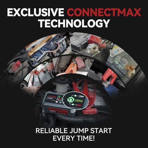 LOKITHOR JC400 2A Car Battery Charger and 2500A Jump Starter | 750mA/1A/2A, 6V/12V Automotive Battery Maintainer, Trickle Charger and Desulfator