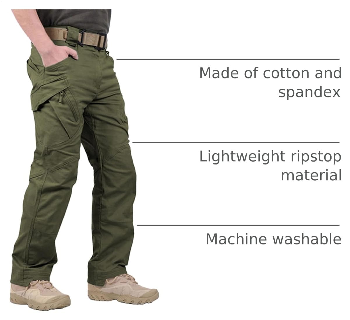 LABEYZON Men's Casual Cargo Work Pants Outdoor Lightweight Military Tactcial Pants for Men with 9 Pockets
