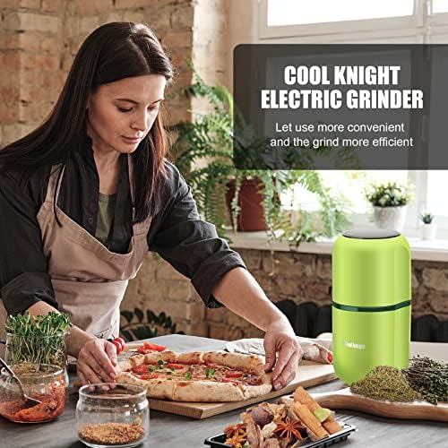 COOL KNIGHT Herb Grinder [large capacity/fast/Electric ]-Spice Herb Coffee Grinder with Pollen Catcher/- 7.5" (Black)