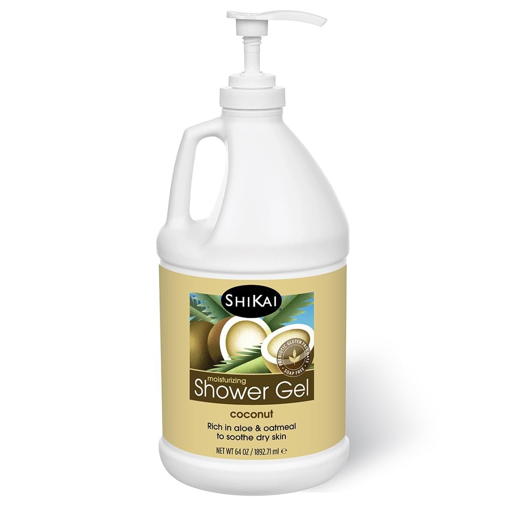 ShiKai Daily Moisturizing Shower Gel (Sandalwood, 12oz, Pack of 3) | Gentle Formula | Aloe Vera & Oatmeal for Soft, Healthy Skin | Dry Skin Relief
