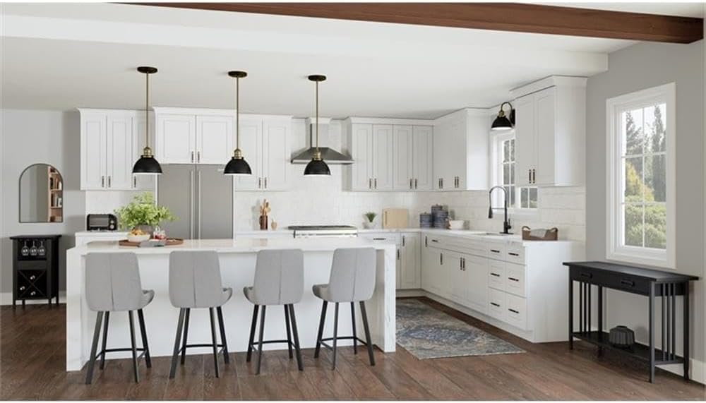 Design House Brookings Kitchen Sink Base Cabinet, 36", White | Floor Mount, Contemporary/Modern, Wood, Kitchen, 561498