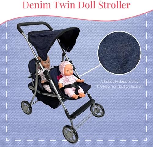 My First Doll Twin Stroller - Cutest Heart Design Doll Twins Stroller - Great Toy Gift for Girls