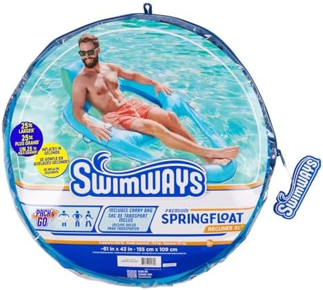 SwimWays Spring Float Recliner XL 2 Pack , Blue