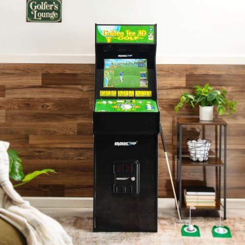 Arcade1Up Golden Tee 3D Deluxe Home Arcade, 8 Golf + Bowling Games | Over 5-Foot Video Game Machine with Trackball Controller