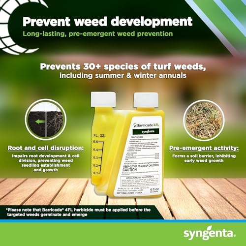 Barricade 4FL Herbicide Concentrate - Preemergent Weed Control - Long Lasting Broadleaf Weed Prevention for Lawns, Turf Grass, Ornamentals, and More