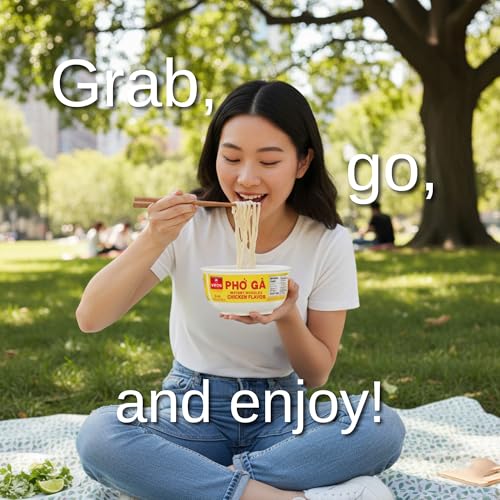 VIFON Pho Bo Vietnamese Beef Flavor Rice Noodle Bowl, 70g (Pack of 12) | Authentic Vietnamese Instant Pho | Halal Certified | Includes Seasoning & Oil Packets | Ready in 3 Minutes