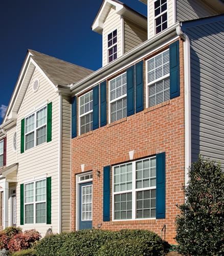 Mid America Raised Panel Vinyl Shutters (1 Pair) - 14.75 x 59 028 Forest Green - Decorative Window Shutters with Mounting Hardware - Injection