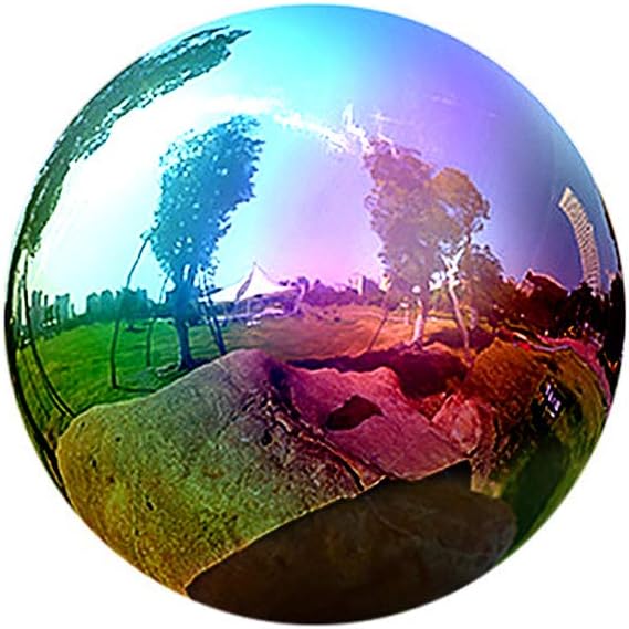 Gazing Globe - 6/8/10Inch Rainbow Stainless Steel Shiny Gazing Balls for Gardens and Ponds (6 inch)