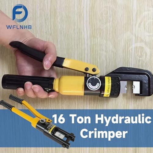 WFLNHB 16 Ton Hydraulic Wire Cable Lug Terminal Crimper Crimping Tool with 11 Dies YQK-300 Fit for for Welding Cables