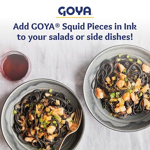 Goya Calamares Tinta Squid, Ready to Eat Seafood, Salads, 4 oz. Pack of 3 | Ready to Eat Seafood for Tapas, Pasta, Rice and Salads