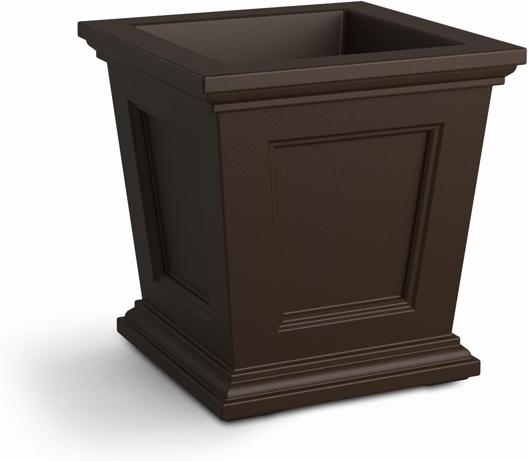 Mayne Fairfield 16in Self-Watering Square Planter, Black