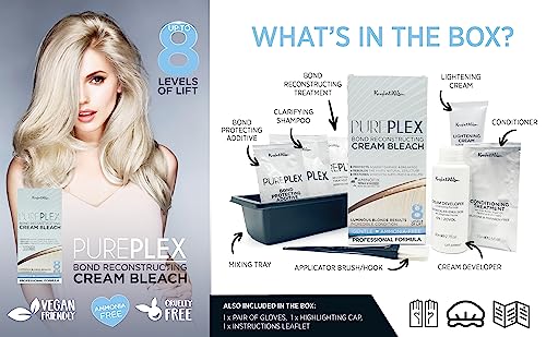 Knight & Wilson PurePlex Cream Hair Bleach. Powder Free. Bond Reconstructing. Up to 8 of Lift