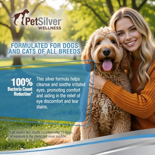 PetSilver Eye Drops for Dogs and Cats, Dog Eye Wash, Silver, 4 fl oz