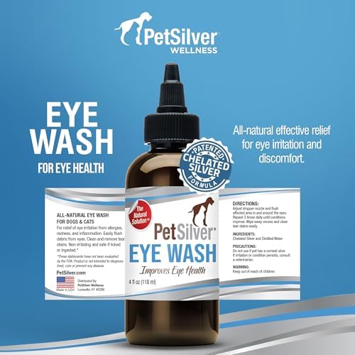 PetSilver Eye Drops for Dogs and Cats, Dog Eye Wash, Silver, 4 fl oz