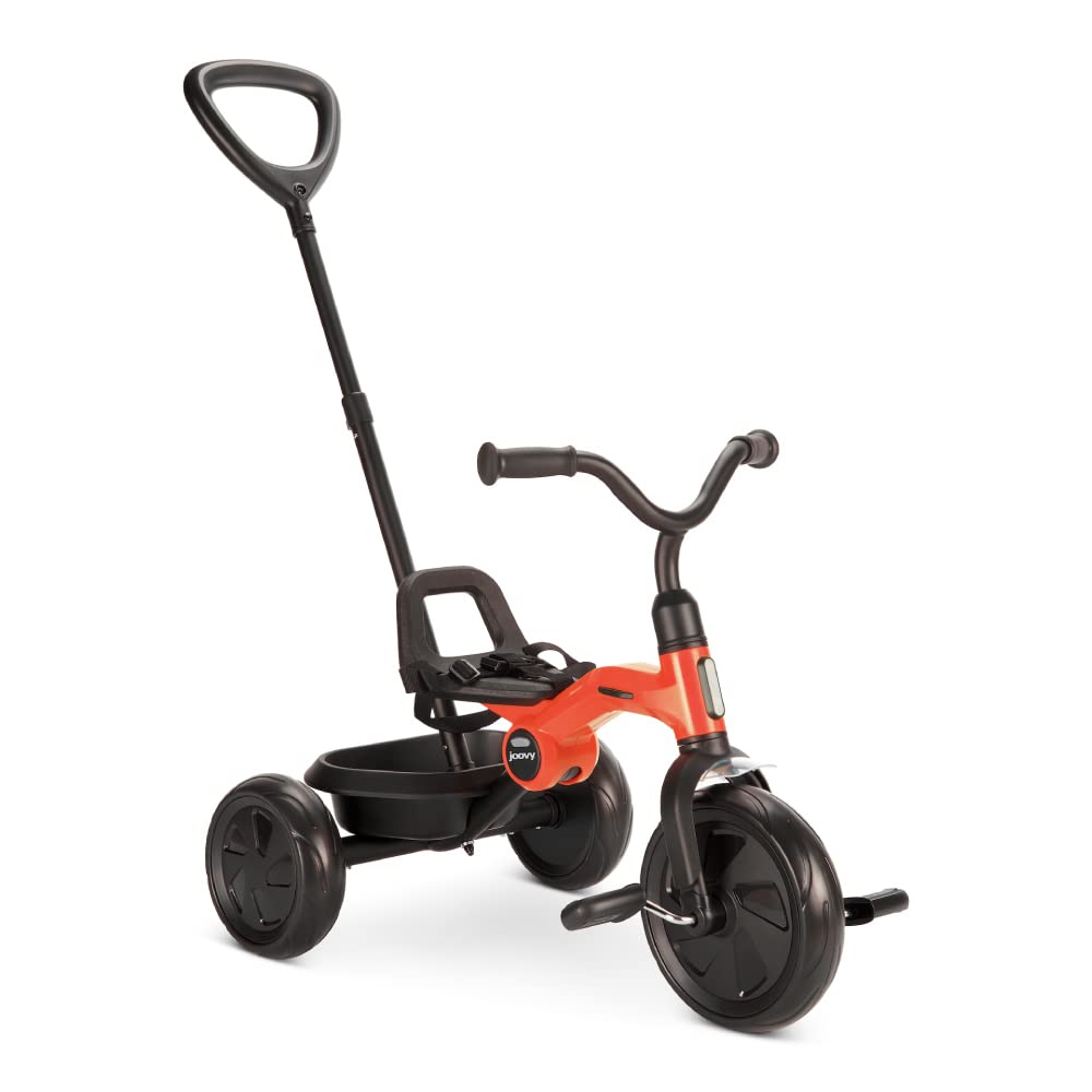Joovy Tricycoo 4.1 Kids Tricycle with 4-Stages Featuring Extra-Wide Front Tire, Removable and Adjustable Parent Handle, Safety Harness