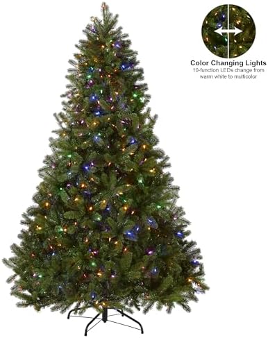 National Tree Company 7.5ft Pre-Lit Downswept Douglas Fir Christmas Tree | 750 LED Lights, 1,867 Tips, 10 Light Functions, PowerConnect, Foot Pedal, Includes Stand, Artificial, Green