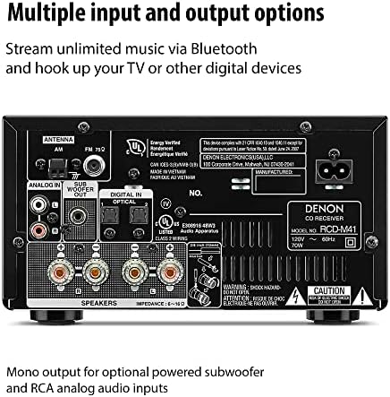 Denon D-M41 Home Theater Mini Amplifier and Bookshelf Speaker Pair | Compact HiFi CD Stereo System with Speakers, FM/AM Tuner, Wireless Bluetooth Amp