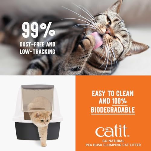 Catit Go Natural Pea Husk Clumping Cat Litter, 12.3 lb, Lavender Scented