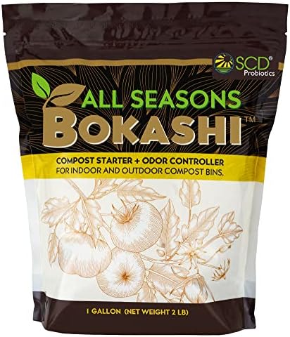 All Seasons Bokashi Compost Starter 2 lbs (1 Gallon) - Dry Bokashi Bran for Kitchen Compost Bin, Compost Food Pet Waste Quickly & Easily with Low Odor by SCD Probiotics | Fermented Wheat Bran, Reduces Odor, Absorbs Moisture, Compost Accelerator, For Kitc…