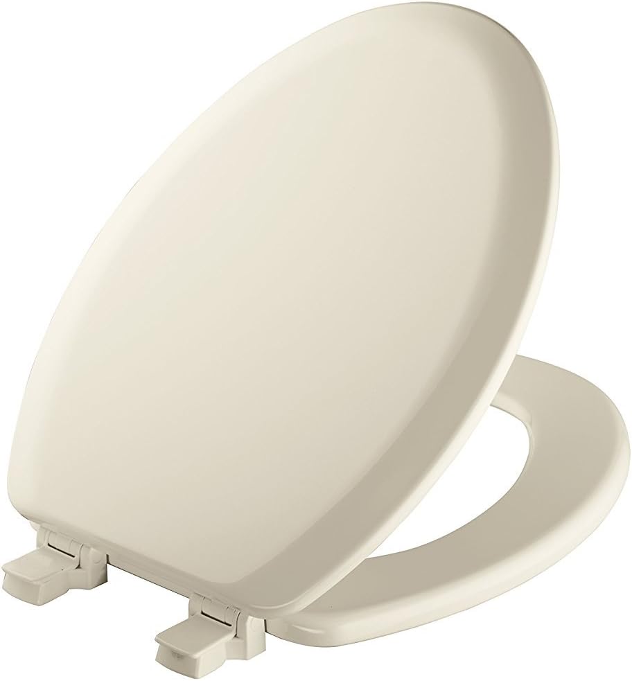 Mayfair Cameron Black Toilet Seat, Non Slip Heavy Duty Wood, Easy Clean, Made in USA, Round
