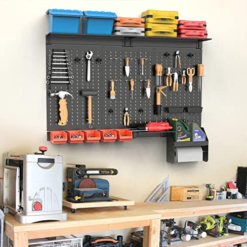 TORACK Pegboard Wall Organizer Kit 48x24 in, Garage Metal Tool Pegboard