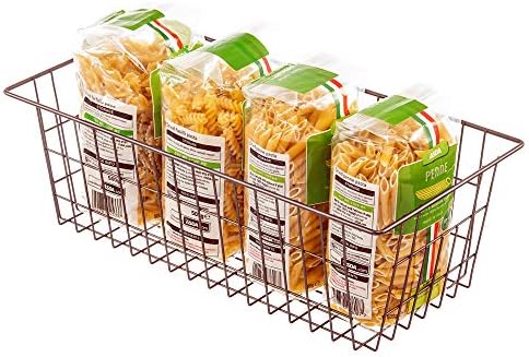 SANNO 15.7" Freezer Baskets Wire Storage Baskets Bin Organizer Food, Kitchen, Basket Organizers Bins for Home, Bathroom, Closet Organization, white