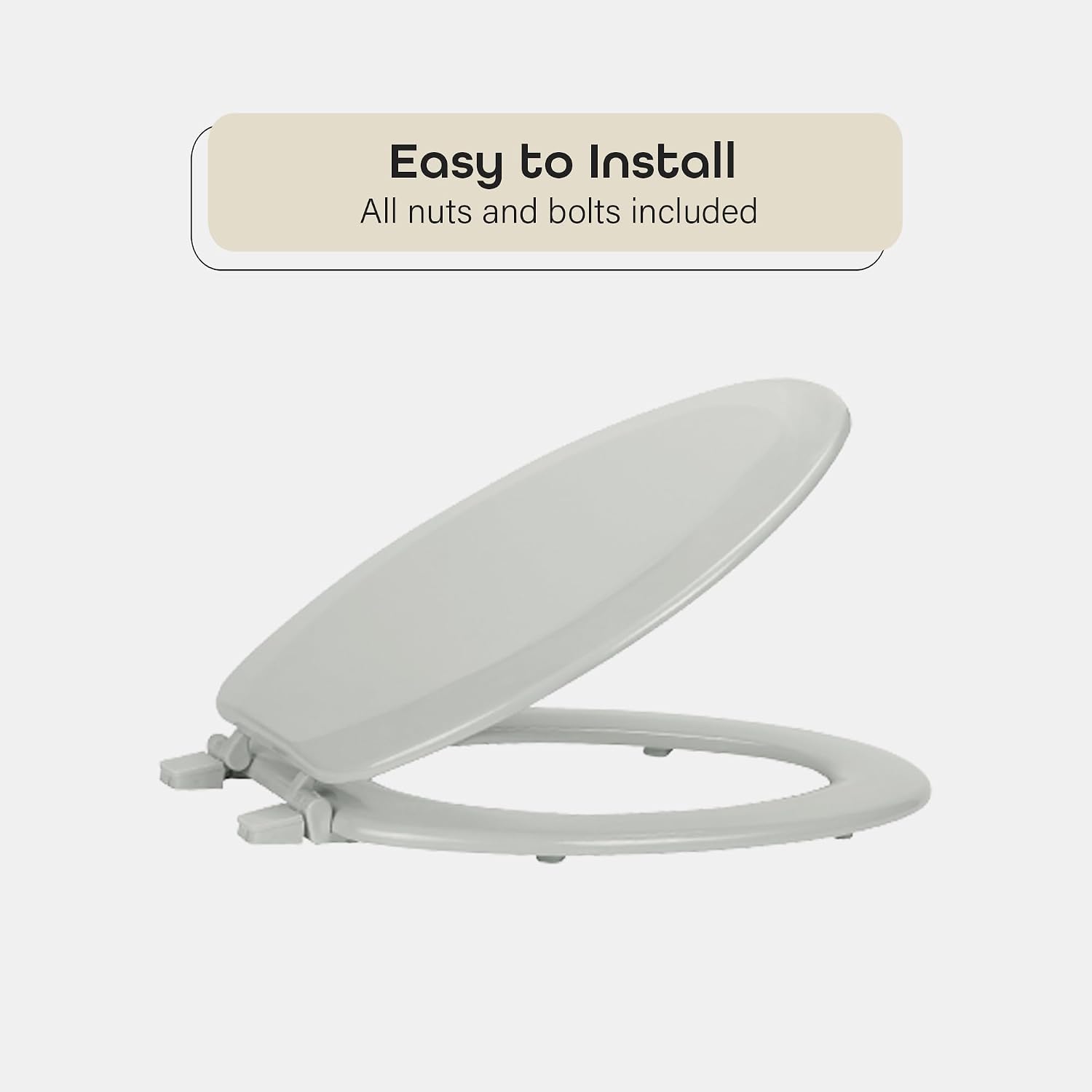 Soft Elongated Vinyl Toilet Seat, Black - 19 Inch Soft Vinyl Cover with Comfort Foam Cushioning - Fits All Elongated Size Fixtures - Easy to Install Fantasia by Achim Home Decor