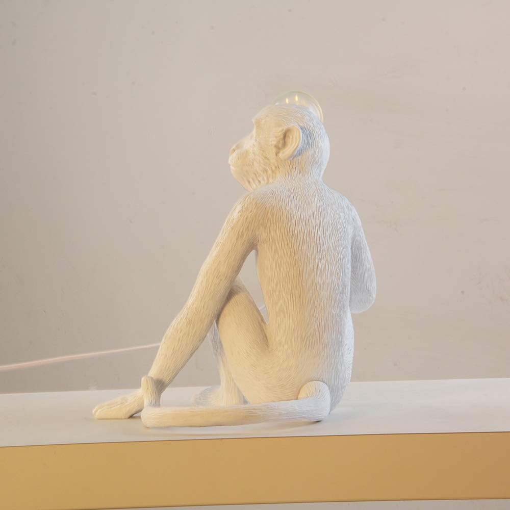 Golden Monkey Table Lamp, LongTN LED Resin Sitting Monkey Lighting