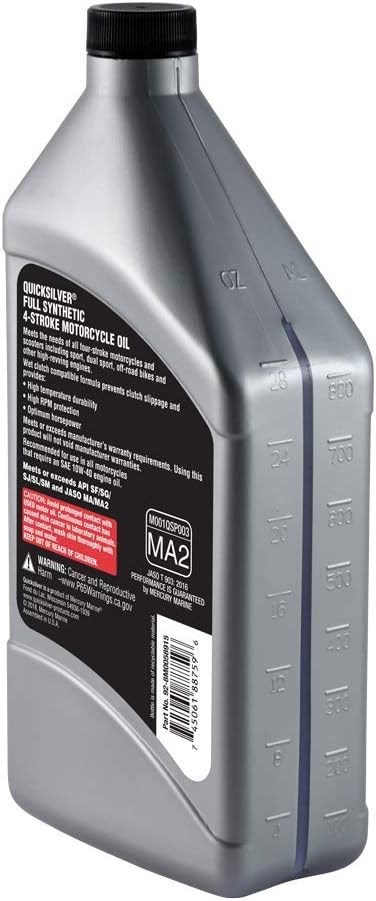 Quicksilver 20W-50 Full Synthetic Motorcycle Oil, 1 Quart