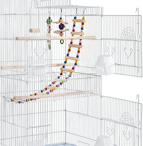 Yaheetech Bird Cage 64'' Medium Small Parrot Parakeet Bird Cages with Detachable Rolling Stand for Parrot Lovebirds Finches Parakeets Budgie Parrotlet Conures, Pet Flight Birdcage