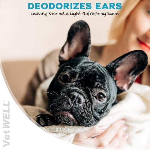 VetWELL EarWELL Dog Ear Wipes - Otic Cleaning Wipes - 100ct | Cleans and Helps Reduce Wax and Buildup in Ear Canals - Deodorizes and Freshens