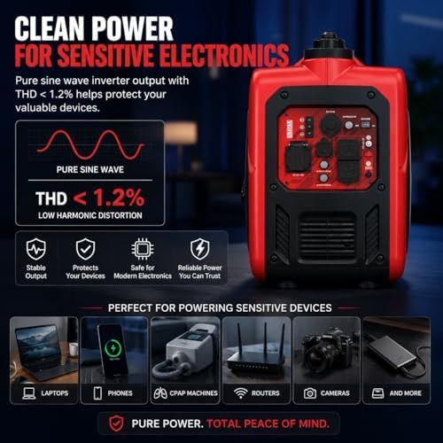 ERAYAK 4500W Portable Inverter Generator for Home Use, Super Quiet Small Generator for Camping Outdoor Emergency Power Backup, Gas Powered Engine, ECO Mode, EPA Compliant