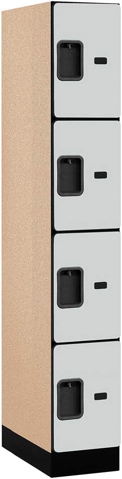 Salsbury Industries Four Tier Designer Wood Locker, Mahogany, 6' 3" x 18"