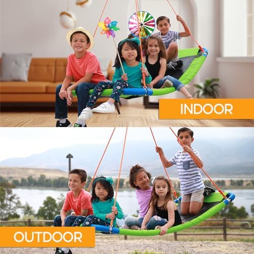 Platform Swing - Large Rectangle Saucer Swing for Kids and Adults
