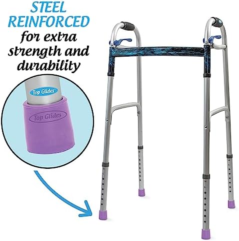 Steel-Reinforced Walker Glide Tips (Gray, 1 1/8")