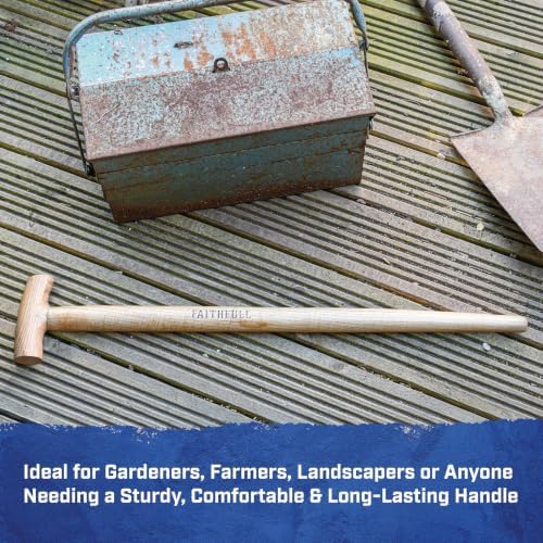 Faithfull Replacement T Handle Straight Taper for Spades, Forks & Shovels – FSC Ash Wood - 71cm (28in)
