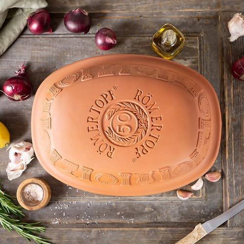 Romertopf Clay Roaster | 40 Years Anniversary Edition | Non-Stick Dutch Oven | Healthy Pot Cooking | Clay Baker | Versatile Cooking Vessel - 3.7 Quarts (3.5 Liters) for up to 6 people