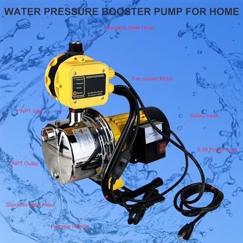 1HP 18gpm Shallow Well 110V Booster Pump Portable Garden Pond Water Transfer Pump Electric Yard Pool Cover Draining Pump Above Ground Irrigation