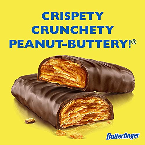 Butterfinger Full Size Candy Bar, 18 Count, Crispety Crunchety Peanut-Buttery On-The-Go Sweet Treat, 1.9 oz Each