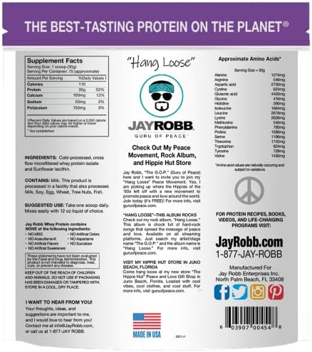 JAYROBB Whey Protein (5 Pound, Vanilla)