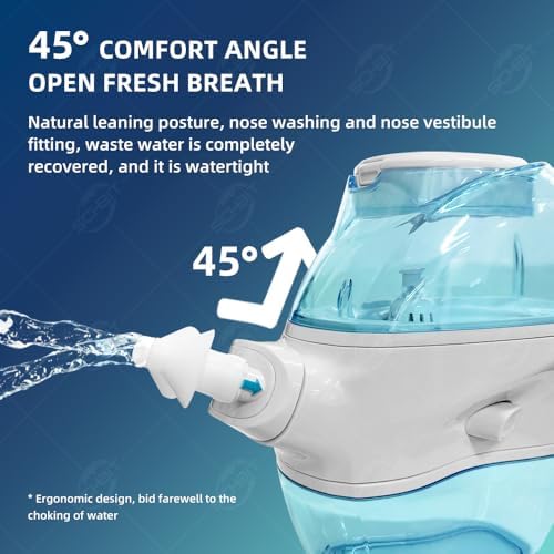 Reusable Battery Operated Nose Wash Cleaner with 2 Heads, Adult Household Nasal Wash Set
