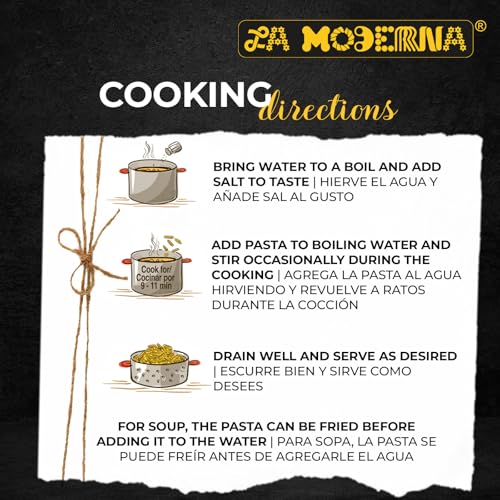La Moderna Bow Tie Corbata Pasta, 7 oz, Pack of 1 | Bow tie corbata pasta for soups, salads, and family meals; semolina and durum flour; Non-GMO; kosher
